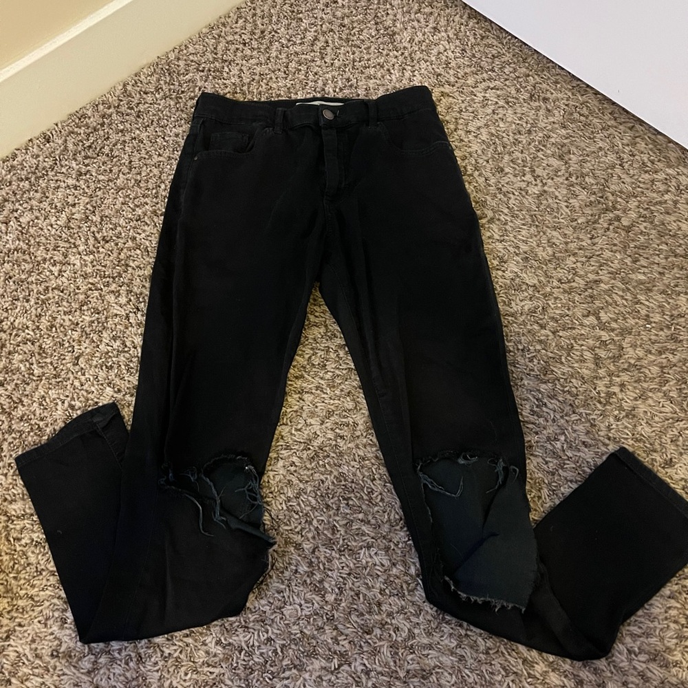 Top Shop Leigh Skinny Jeans Black